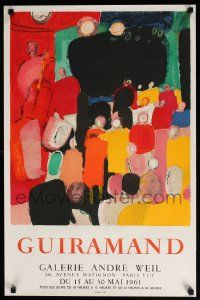 5t268 GUIRAMAND 19x30 French museum/art exhibition '61 cool different artwork!