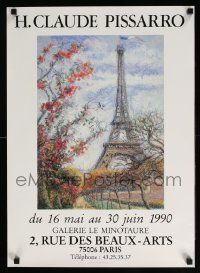 5t269 H. CLAUDE PISSARRO 18x25 French museum/art exhibition '90 wonderful art of the Eiffel Tower!