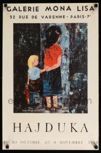 5t270 HAJDUKA 16x25 French museum/art exhibition '63 wonderful different artwork, woman and child!