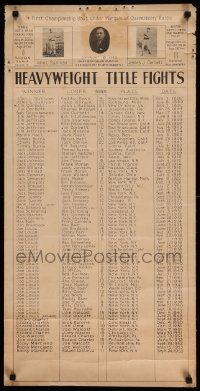 5t327 HEAVYWEIGHT TITLE FIGHTS 18x35 special '53 Sullivan, Joe Louis, Rocky Marciano, boxing!