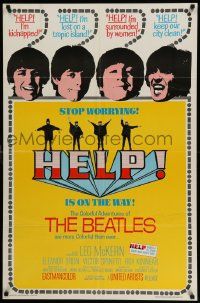 5t983 HELP REPRO 27x41 special '80s great image of The Beatles, John, Paul, George & Ringo!