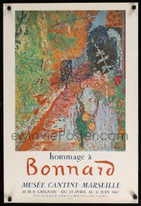 5t272 HOMMAGE A BONNARD 20x29 French museum/art exhibition '67 wonderful different artwork!