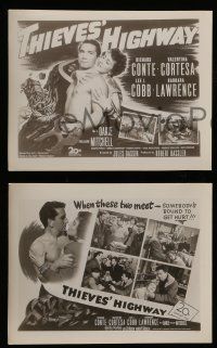 5x896 THIEVES' HIGHWAY 3 artwork 8x10 stills '49 Jules Dassin, Richard Conte, Valentina Cortese!