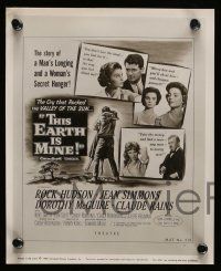 5x897 THIS EARTH IS MINE 3 8x10 stills '59 great artwork of Rock Hudson & Jean Simmons!