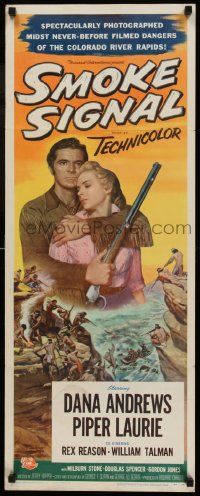 5z392 SMOKE SIGNAL insert '55 Dana Andrews & Piper Laurie flee through Indian territory!