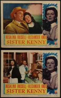 6c972 SISTER KENNY 2 LCs '46 nurse Rosalind Russell, Alexander Knox, Dean Jagger!