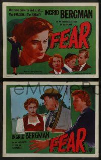 6c164 FEAR 8 LCs '56 Roberto Rossellini's La Paura, Ingrid Bergman., Mathias Wieman!