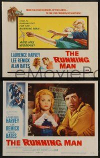 6c400 RUNNING MAN 8 LCs '63 Carol Reed, time is running out for Laurence Harvey & Lee Remick!