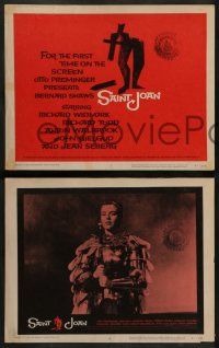 6c404 SAINT JOAN 8 LCs '57 Jean Seberg as Joan of Arc, Preminger, wonderful Saul Bass art!