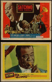 6c408 SATCHMO THE GREAT 8 LCs '57 wonderful images of Louis Armstrong playing his trumpet & singing