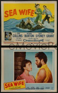 6c412 SEA WIFE 8 LCs '57 cool images of sexiest Joan Collins in the title role w/ Richard Burton!