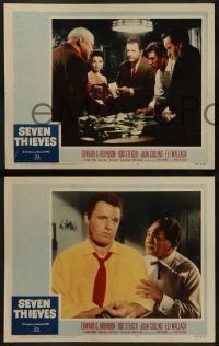 6c676 SEVEN THIEVES 5 LCs '59 Edward G. Robinson, Rod Steiger & sexy Joan Collins!