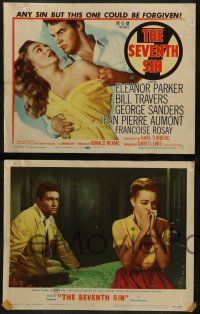 6c417 SEVENTH SIN 8 LCs '57 sexy scared Eleanor Parker betrays super angry Bill Travers!