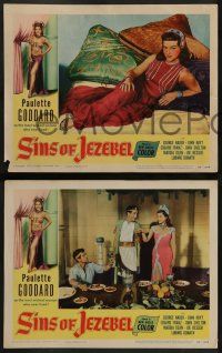 6c853 SINS OF JEZEBEL 3 LCs '53 sexy Paulette Goddard as the most wicked woman who ever lived!