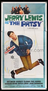 6f135 PATSY 3sh '64 wacky image of star & director Jerry Lewis hanging from strings like a puppet!