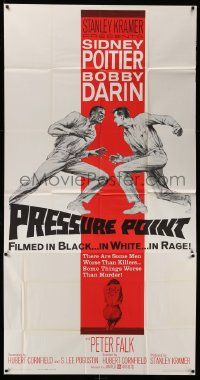 6f140 PRESSURE POINT 3sh '62 Sidney Poitier, Bobby Darin, filmed in black, white & rage!