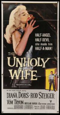 6f177 UNHOLY WIFE 3sh '57 sexy half-devil half-angel bad girl Diana Dors made him half a man!