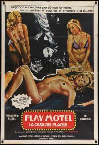 6f888 PLAY MOTEL Argentinean '79 La Casa del Placer, art of three sexy near-naked women!