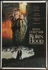 6f909 ROBIN HOOD PRINCE OF THIEVES Argentinean '91 cool image of Kevin Costner w/flaming arrow!