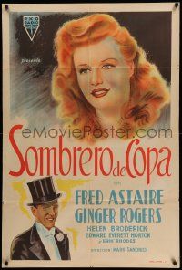 6f968 TOP HAT Argentinean '36 different art of Fred Astaire & Ginger Rogers, Irving Berlin!