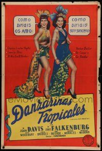 6f977 TWO LATINS FROM MANHATTAN Argentinean '41 Joan Davis & Falkenburg in South American outfits!