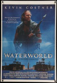 6f987 WATERWORLD Argentinean '95 different huge close up of Kevin Costner over ocean city!