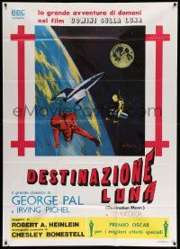 6f320 DESTINATION MOON Italian 1p R76 Robert A. Heinlein, Festino art of astronauts in space!