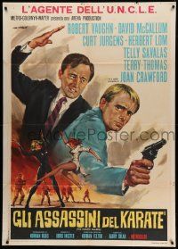 6f405 KARATE KILLERS Italian 1p '68 Robert Vaughn, David McCallum, Man from UNCLE, Stefano art!