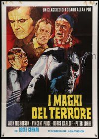 6f466 RAVEN Italian 1p R77 different art of Boris Karloff, Vincent Price, Peter Lorre & Nicholson!