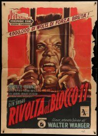 6f473 RIOT IN CELL BLOCK 11 Italian 1p '54 Don Siegel, Sam Peckinpah, different Deseta prison art!