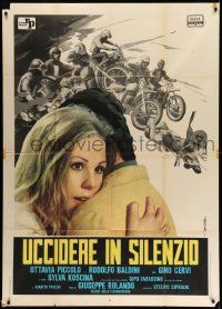 6f516 TO KILL IN SILENCE Italian 1p '72 art of biker gang terrorizing by Enrico De Seta!