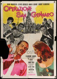 6f521 TREASURE OF SAN GENNARO Italian 1p '68 art of Senta Berger, Nino Manfredi & Claudine Auger!