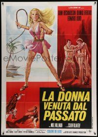 6f529 VENGEANCE OF SHE Italian 1p '68 Hammer fantasy, different art of sexy Olinka Berova w/ whip!