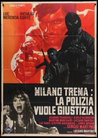 6f532 VIOLENT PROFESSIONALS Italian 1p '74 art of Luc Merenda & masked criminals with guns!