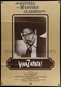 6f533 VIVA ZAPATA Italian 1p R80 head & shoulders portrait of Marlon Brando, Steinbeck, Kazan