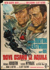 6f536 WHERE EAGLES DARE Italian 1p '69 Clint Eastwood, Richard Burton, different Stefano art!