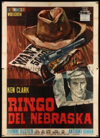 6f631 RINGO FROM NEBRASKA Italian 2p '66 cool wanted poster & gun art by Rodolfo Gasparri!