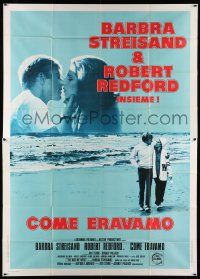 6f664 WAY WE WERE Italian 2p '74 Barbra Streisand & Robert Redford walk on beach & kissing!