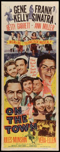 6g362 ON THE TOWN insert '49 Gene Kelly, Frank Sinatra, sexy Ann Miller, Betty Garrett!