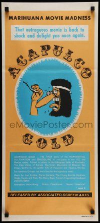 6k688 ACAPULCO GOLD Aust daybill R80s marijuana movie madness, Freak Brothers cartoon art!