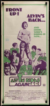 6k698 ALVIN RIDES AGAIN Aust daybill '74 Graeme Blundell stars in this Australian comedy!