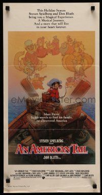 6k699 AMERICAN TAIL Aust daybill '86 Steven Spielberg, Don Bluth, art of Fievel by Drew Struzan!