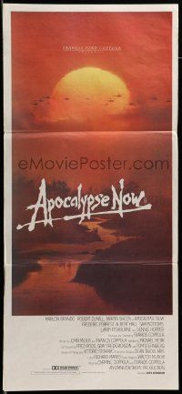 6k705 APOCALYPSE NOW Aust daybill '79 Francis Ford Coppola, Bob Peak art of choppers in Vietnam!