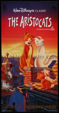 6k707 ARISTOCATS Aust daybill R86 Walt Disney feline jazz musical cartoon, great colorful image!