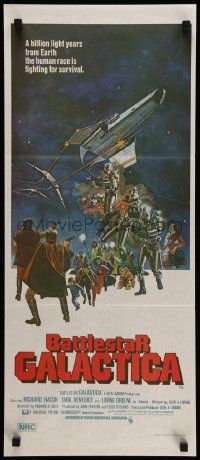 6k716 BATTLESTAR GALACTICA Aust daybill '78 great sci-fi art by Robert Tanenbaum!