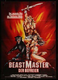 6k291 BEASTMASTER German '82 different art of bare-chested Marc Singer & sexy Tanya Roberts!