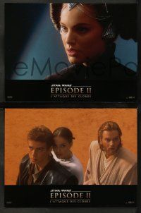 6k541 ATTACK OF THE CLONES 8 French LCs '02 Star Wars, Christensen & Natalie Portman!