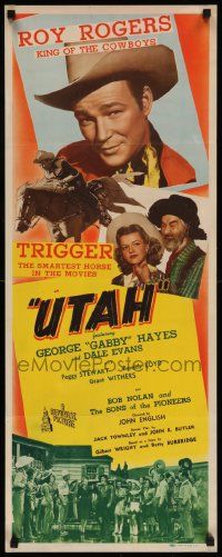 6p976 UTAH insert '45 close up of Roy Rogers + Dale Evans & Gabby Hayes!