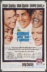 6y663 ROBIN & THE 7 HOODS 1sh '64 Frank Sinatra, Dean Martin, Sammy Davis, Bing Crosby, Rat Pack!