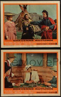 6z611 CHEYENNE AUTUMN 7 LCs '64 John Ford directed, Jimmy Stewart, Kennedy & Carradine, poker!